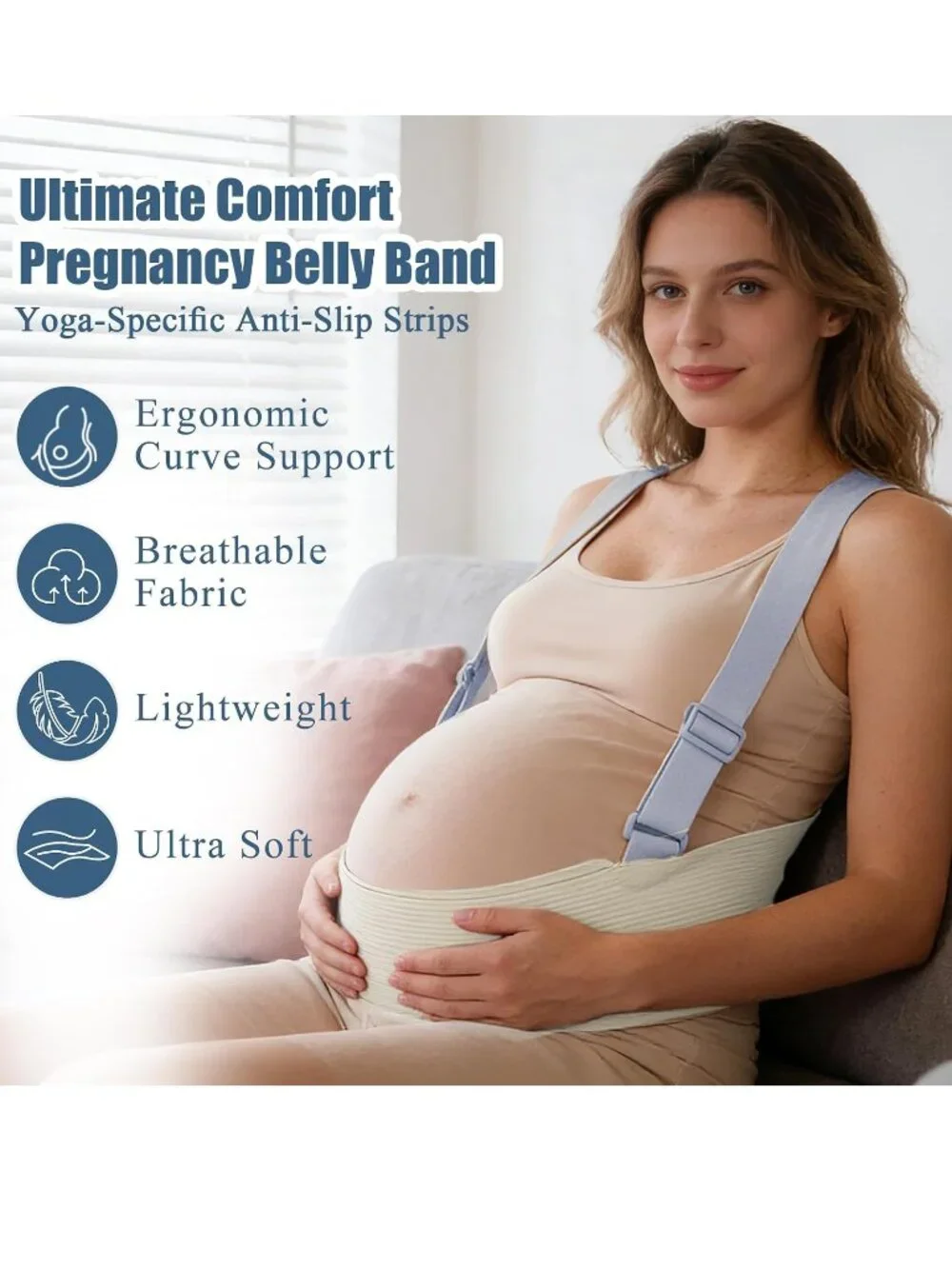 NEW Pregnancy Belly Support Band Belt Adjustable Shoulder Straps Back Pelvic Hip